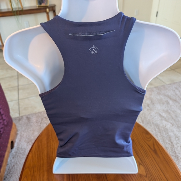 Rabbit Navy/Stripe Athletic Crop Tank Top, Size XS - Picture 2 of 11